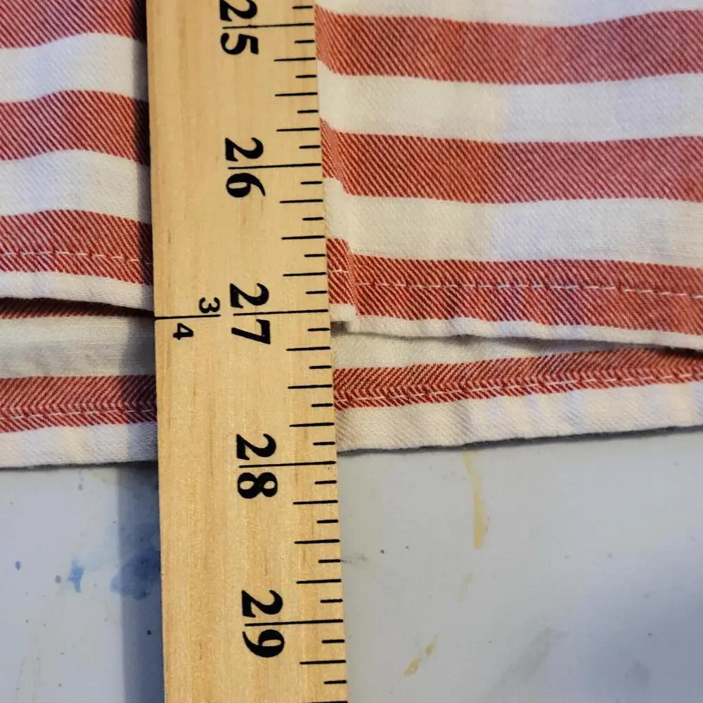 Bass 2 Pack Red Blue Plaid and Stripes Peasant Tops Women Size M - Picture 8 of 8